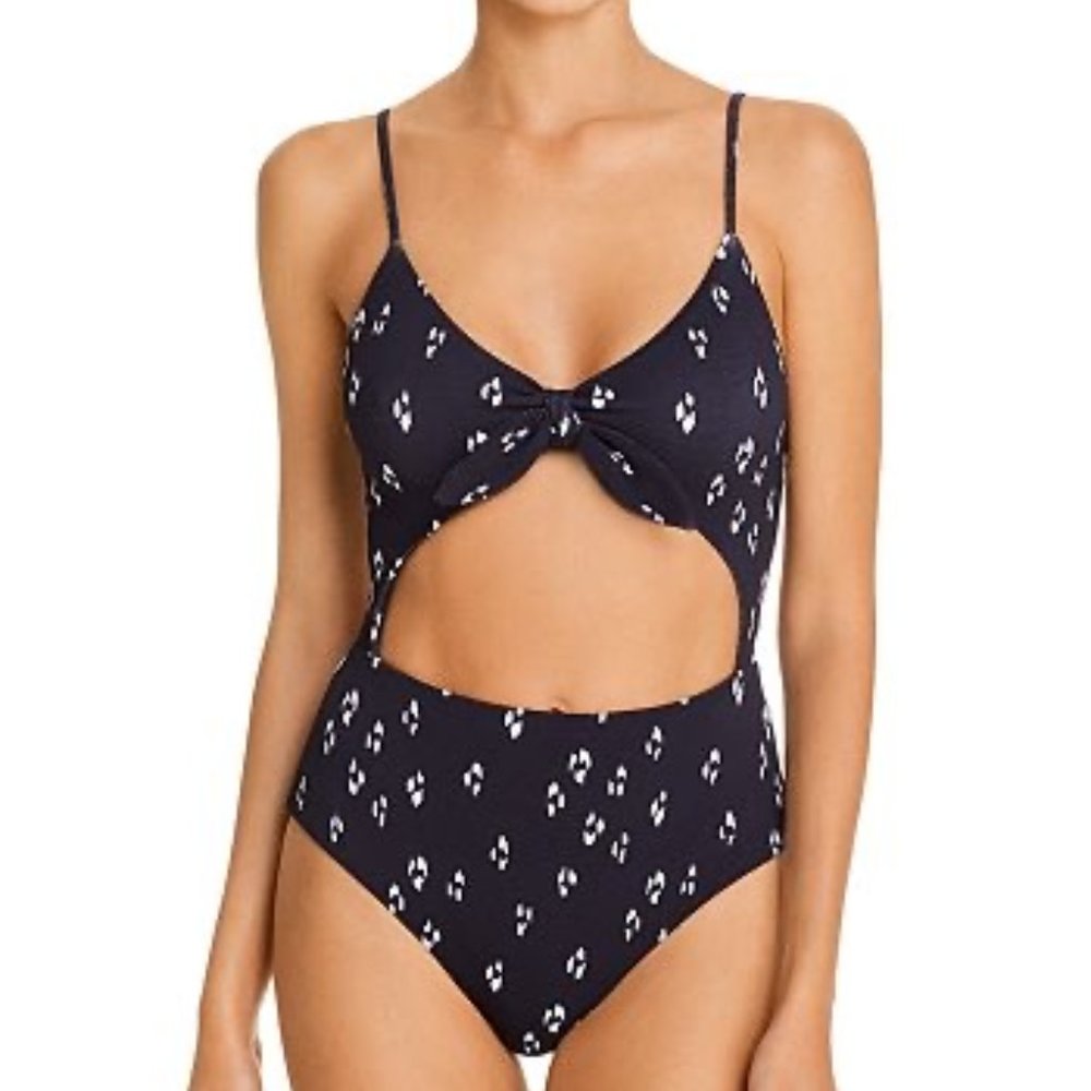 Eberjey One-Piece Swimsuit. Size S, Black, Textured